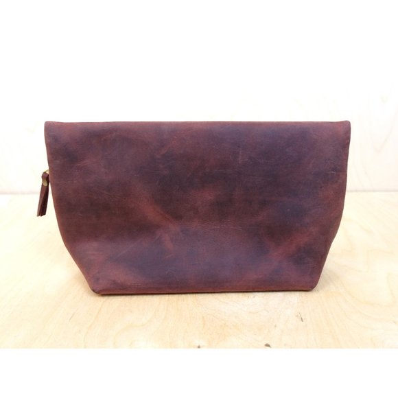 Personalized Leather Toiletry Bag (Embossed with "LAURA") - Picture 5 of 7